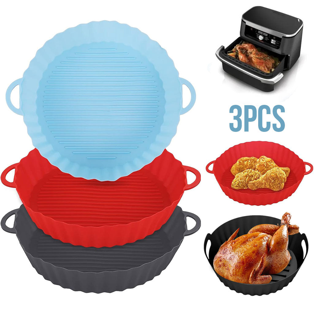 Lot de 3 Moules en Silicone : Cuisson Saine et Air Fryer Pro
