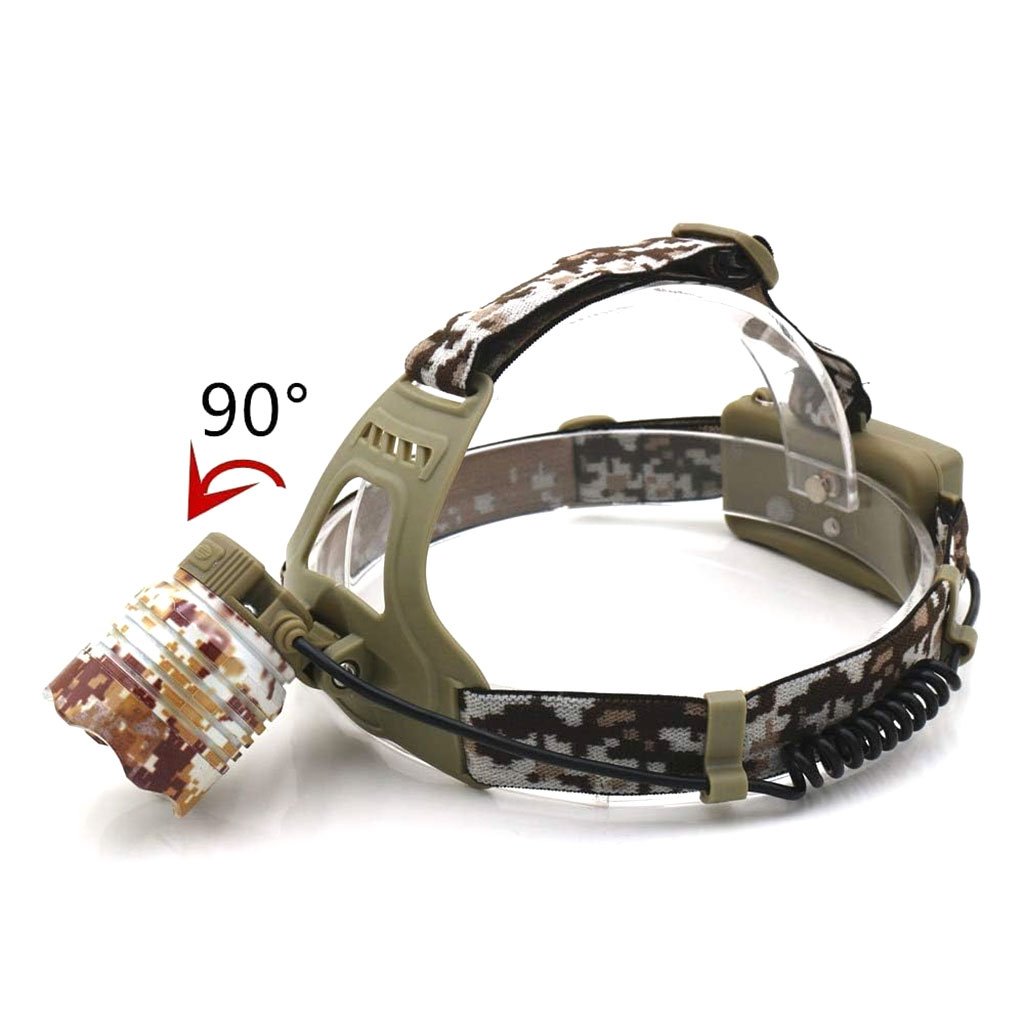 Lampe frontale LED motif camouflage rechargeable مصباح رأس قابل للشحن بنمط التمويه image 3