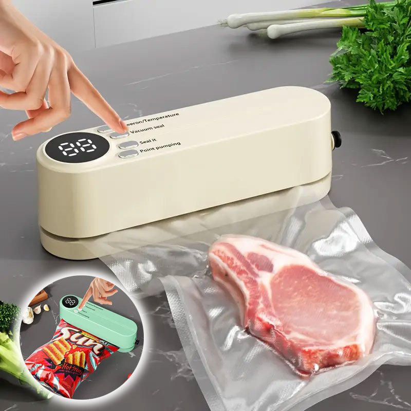 Mini scelleuse sous vide et Extracteur d’air portable 60 kPa avec 3 niveaux de température image 0