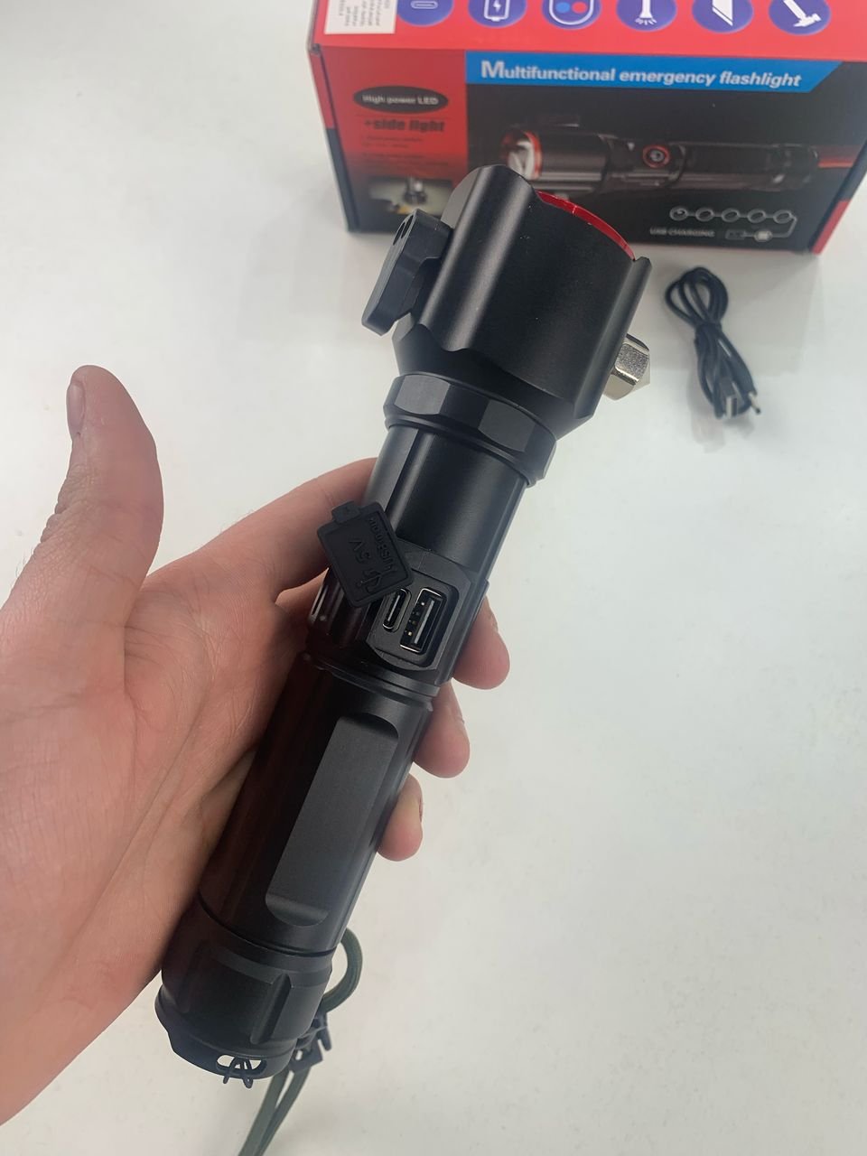 Lampe torche LED rechargeable avec Power Bank مصباح يدوي قابل للشحن مع باور بانك image 2