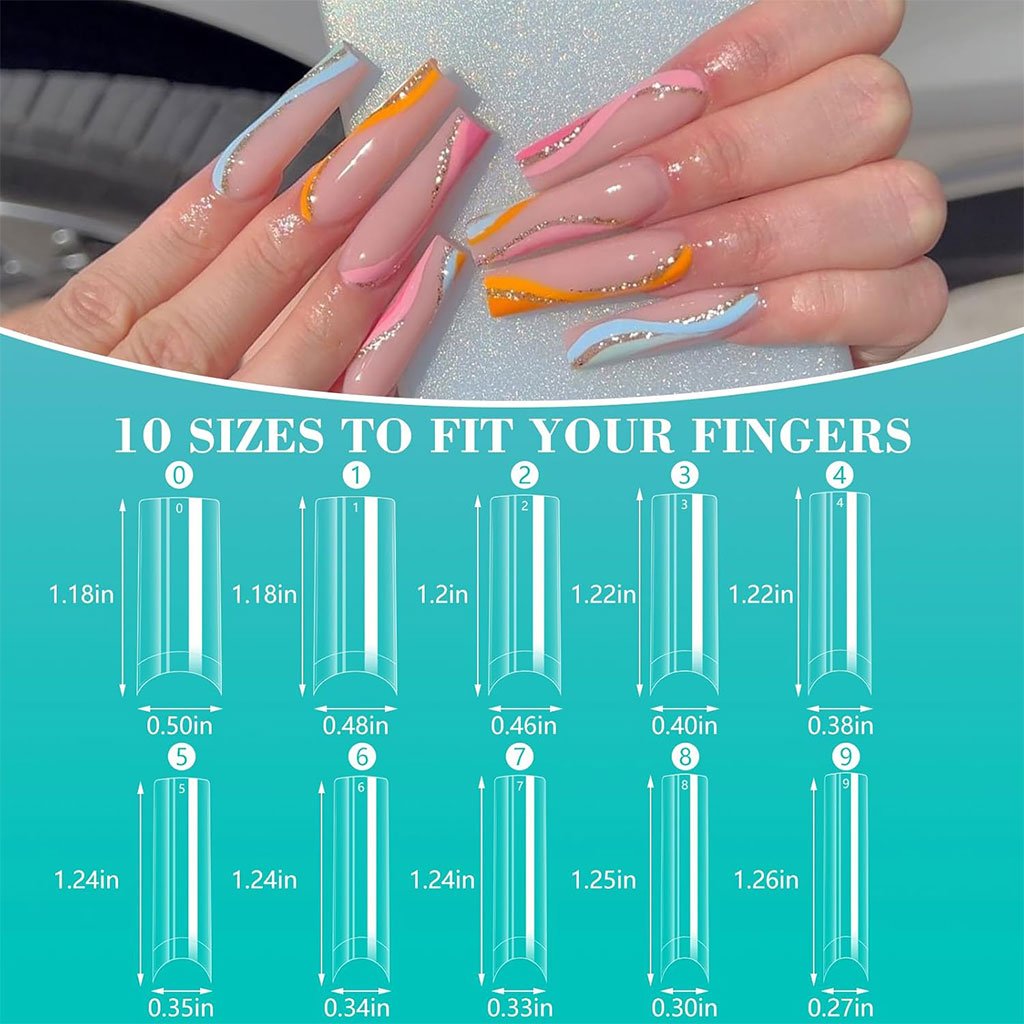 Ongles carrés XL demi-couverture 100PCS – Look naturel et longue tenue image 4