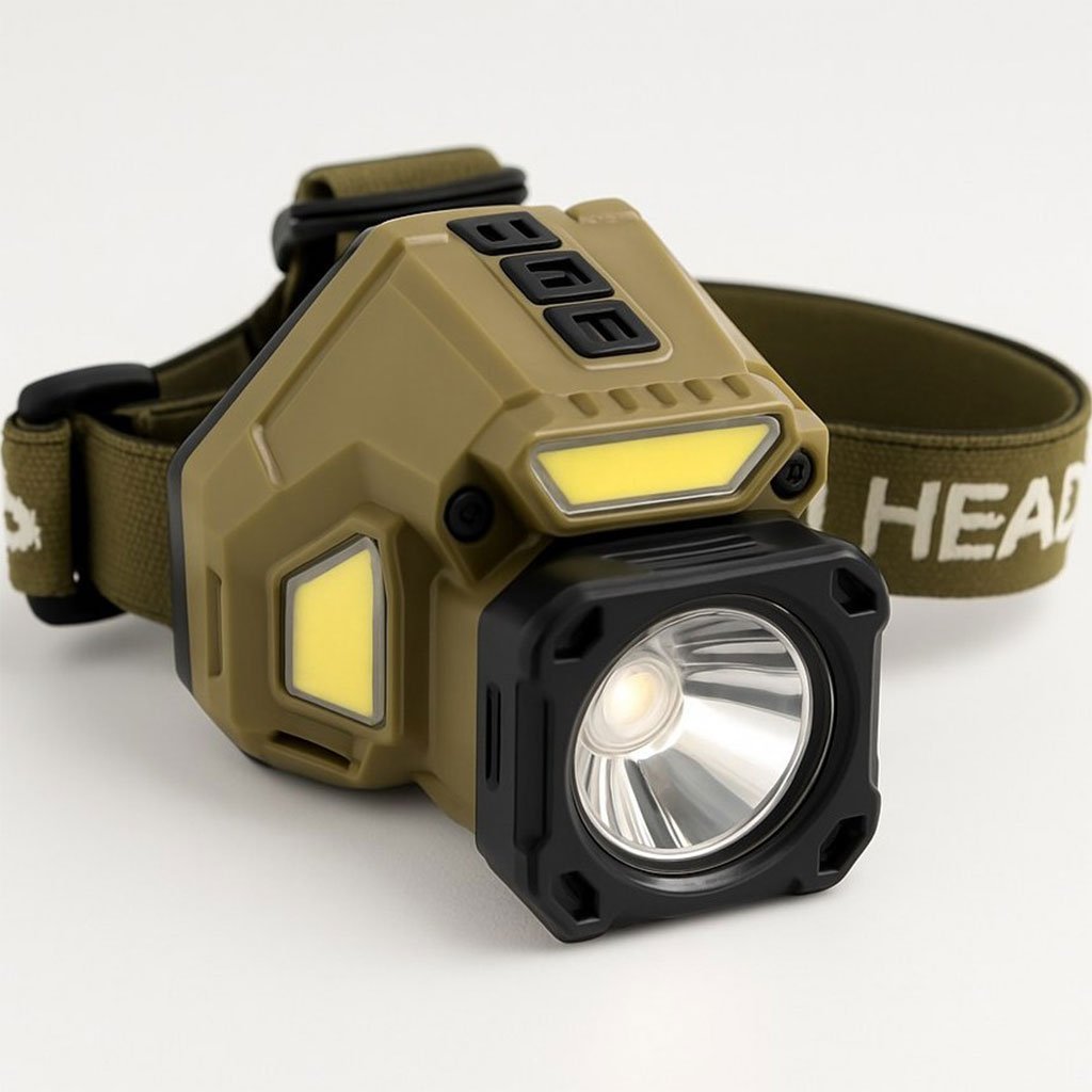 Lampe frontale à détection de mouvement  مصباح رأسي قابل للشحن image 0