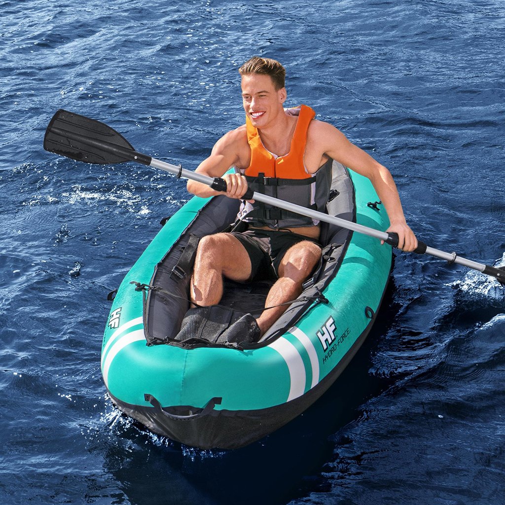 Hydro-Force Kayak Ventura Gonflable avec Siège, Pompe et Rame – 130 kg Bestway 65118 – قارب كاياك قابل للنفخ مع مجداف ومقعد image 0