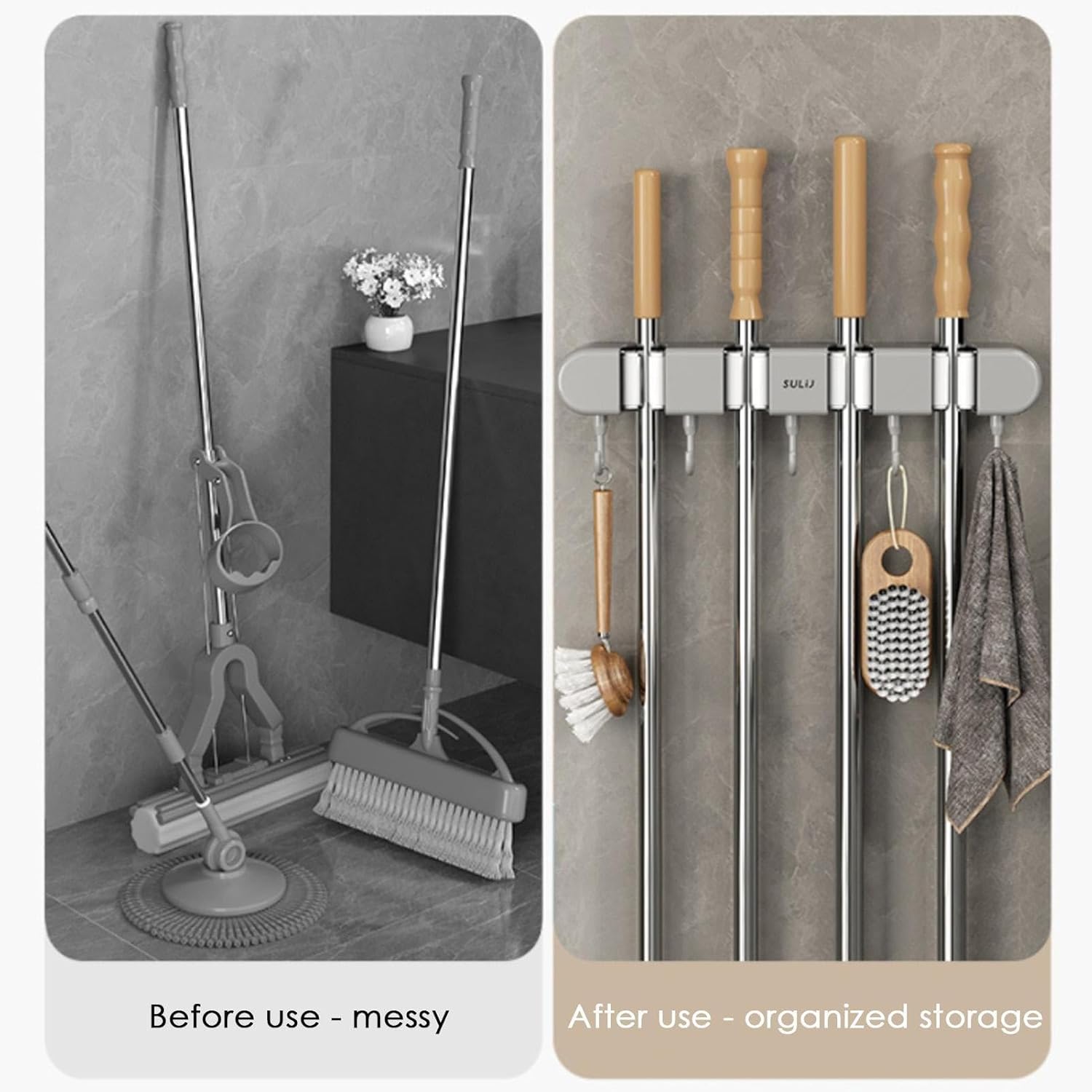 Support Mural de Rangement 9-en-1 : Organisation Totale et Anti-Corrosion