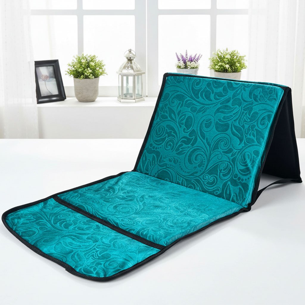 Tapis de prière Sultan pliable avec dossier intégré – Confort et stabilité partout image 3