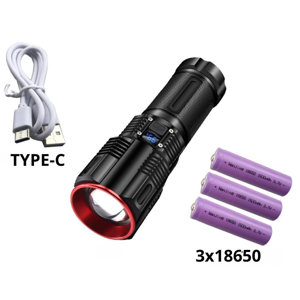 Lampe Torche LED 30W avec Batterie Lithium Rechargeable مصباح يدوي مع بطارية قابلة لإعادة الشحن image 6