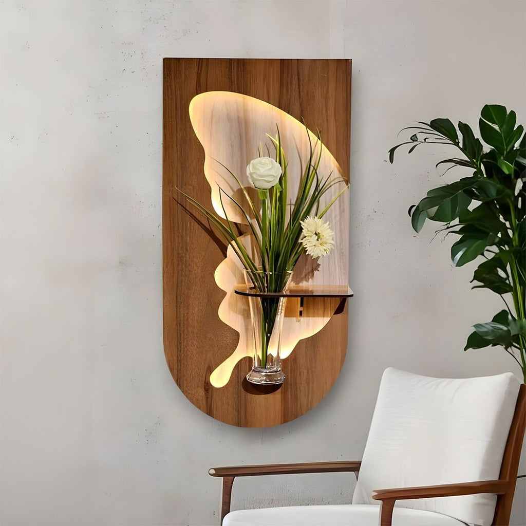 Tableau Mural Lumineux en Bois Naturel – Élégance et Ambiance Chaleureuse image 0