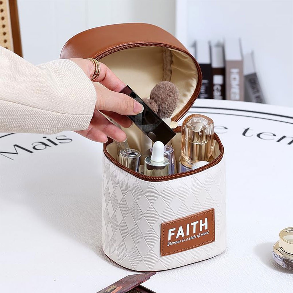 Trousse de Maquillage Compacte en Cuir – Organiseur Élégant et Polyvalent image 0
