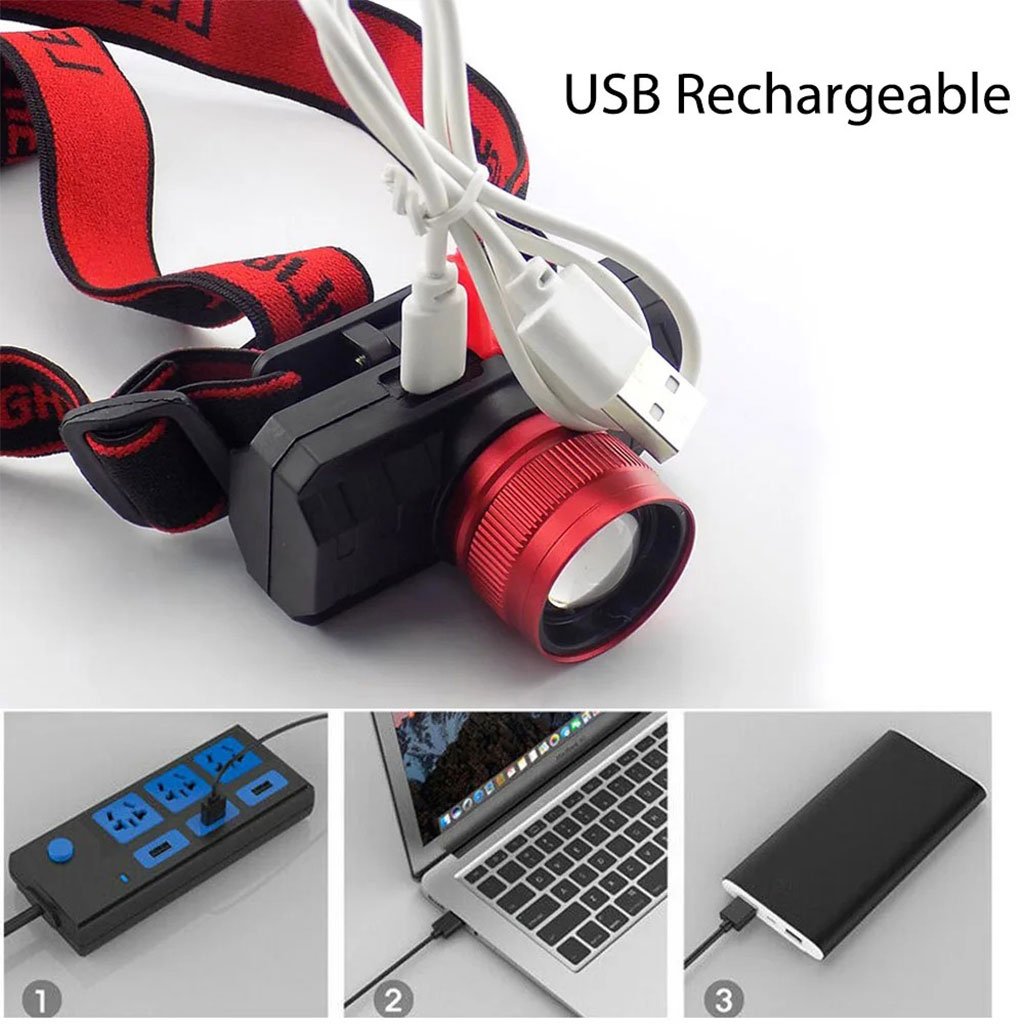 Lampe frontale rechargeable à 3 modes d’éclairage مصباح رأسي قابل للشحن بثلاثة أوضاع للإضاءة image 6