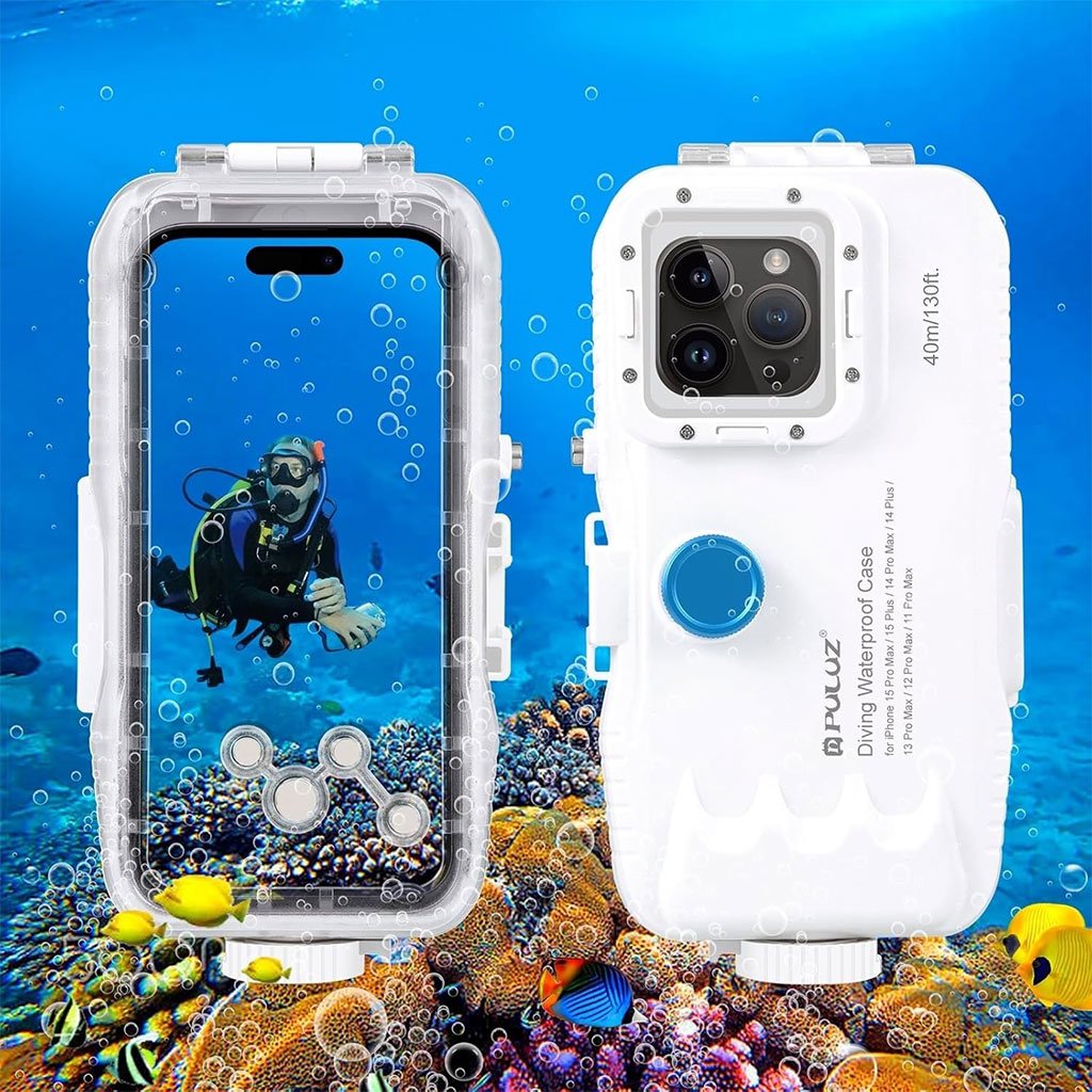Coque de Plongée Étanche PULUZ 40 m pour iPhone 11 à 16 Pro Max – حافظة احترافية مضادة للماء للتصوير تحت الماء image 1