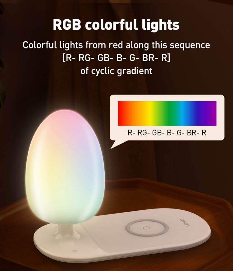 Chargeur Sans Fil 15W avec Lampe LED Intégrée – Modèle Y3, USB-C image 0