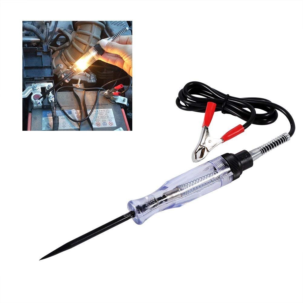 Testeur de Circuit Voiture 6V-24V avec Pince et Ampoule Remplaçable image 2