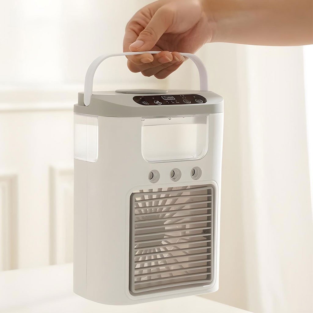 Mini Refroidisseur d’Air 3-en-1 avec USB, Humidificateur et Veilleuse LED image 5