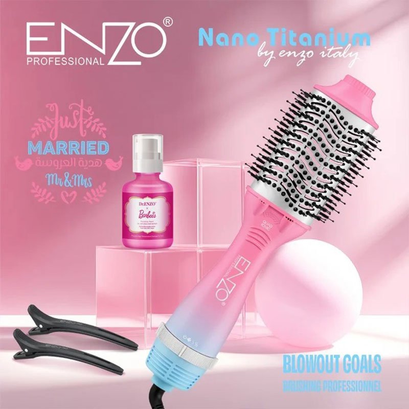 Brosse Sèche-Cheveux Nano-Titane Barbie Enzo – Lissage & Volume Professionnels image 0