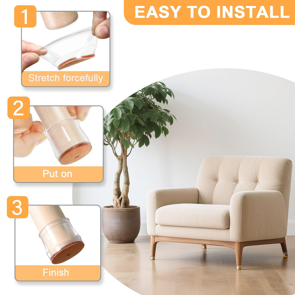 Protections de Pieds de Chaise 2-en-1 : Silence et Anti-Rayures