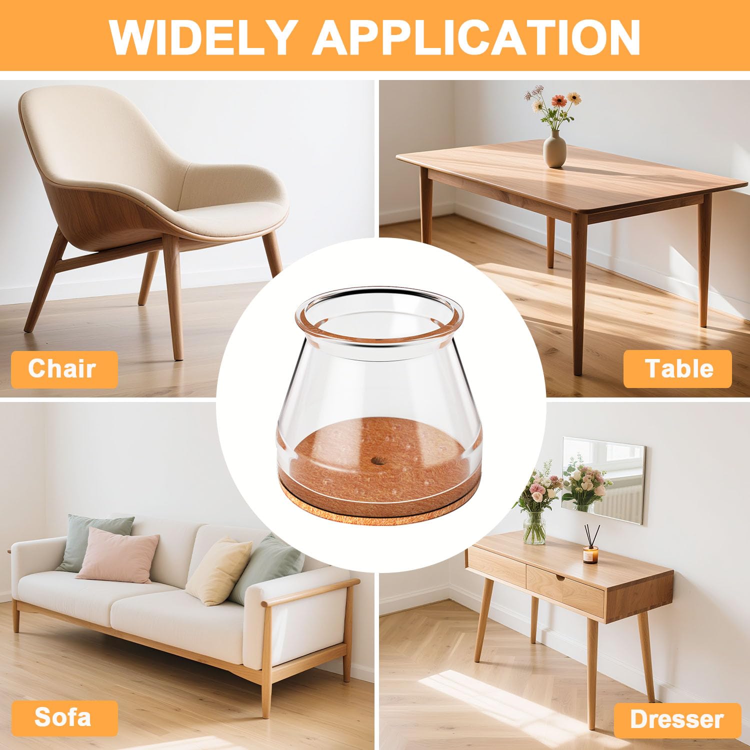 Protections de Pieds de Chaise 2-en-1 : Silence et Anti-Rayures