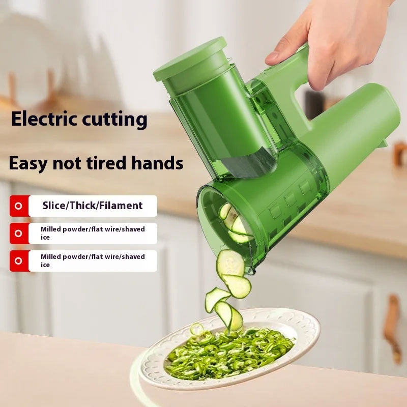 Hachoir Électrique Multifonction 4 en 1 USB Coupe Légumes Râpe et Broyeur Compact