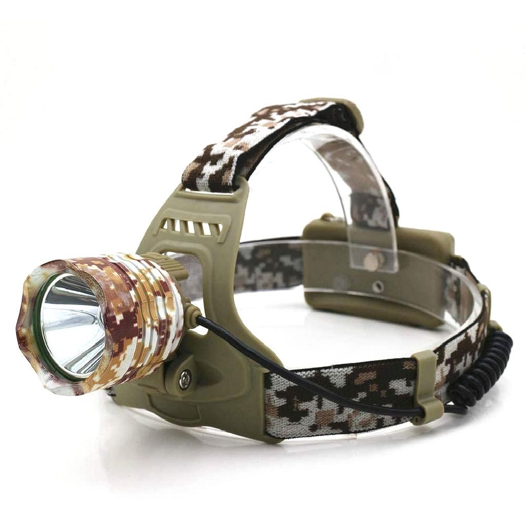 Lampe frontale LED motif camouflage rechargeable مصباح رأس قابل للشحن بنمط التمويه image 0