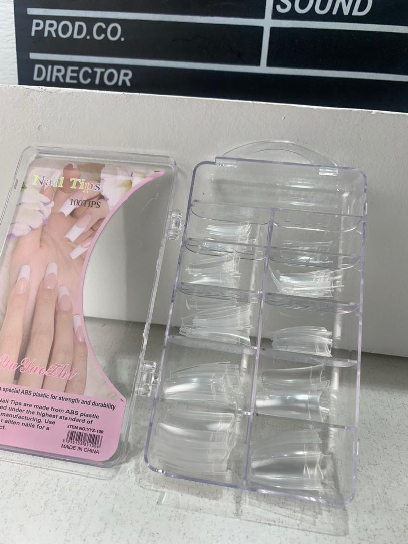 Ongles carrés XL demi-couverture 100PCS – Look naturel et longue tenue image 1
