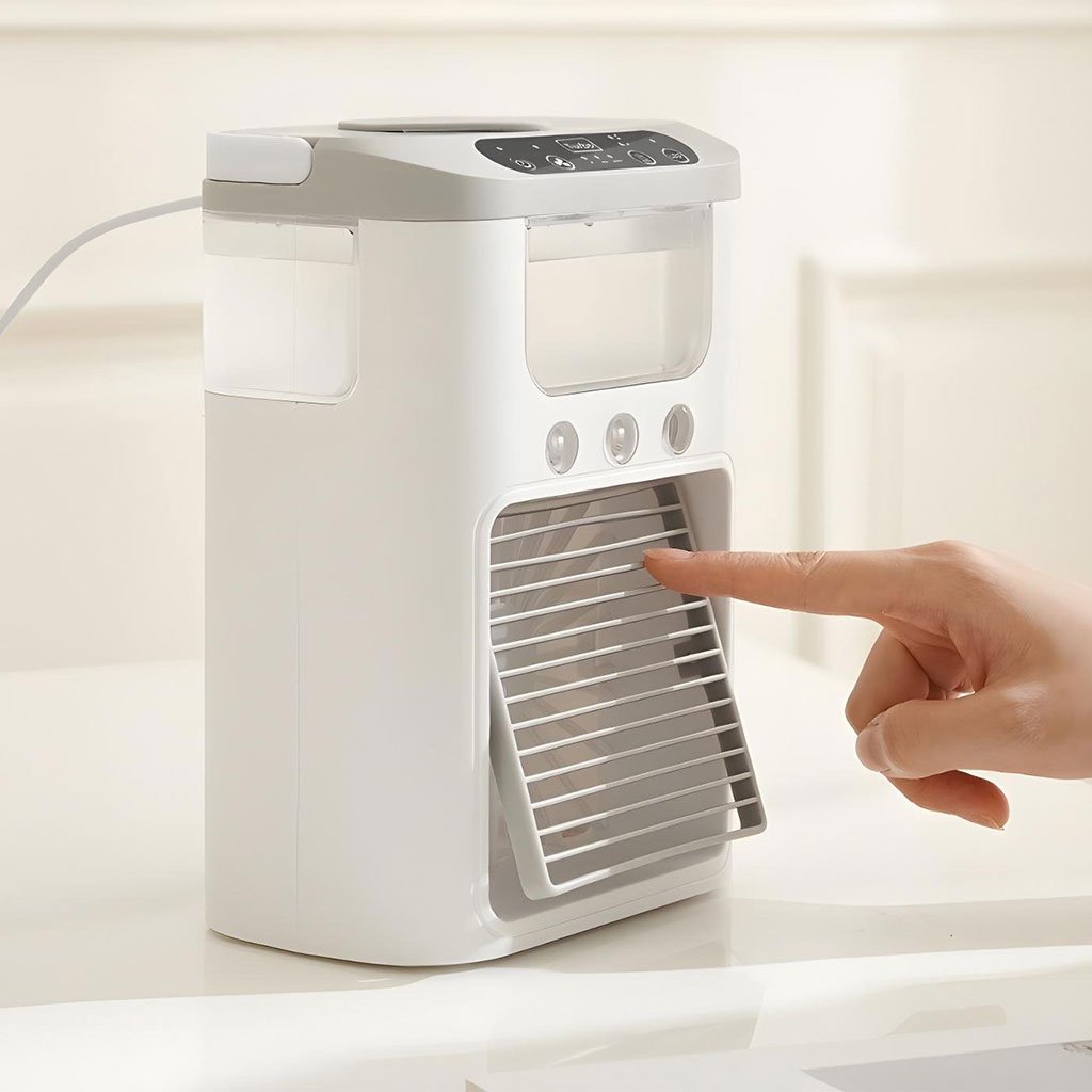 Mini Refroidisseur d’Air 3-en-1 avec USB, Humidificateur et Veilleuse LED image 2