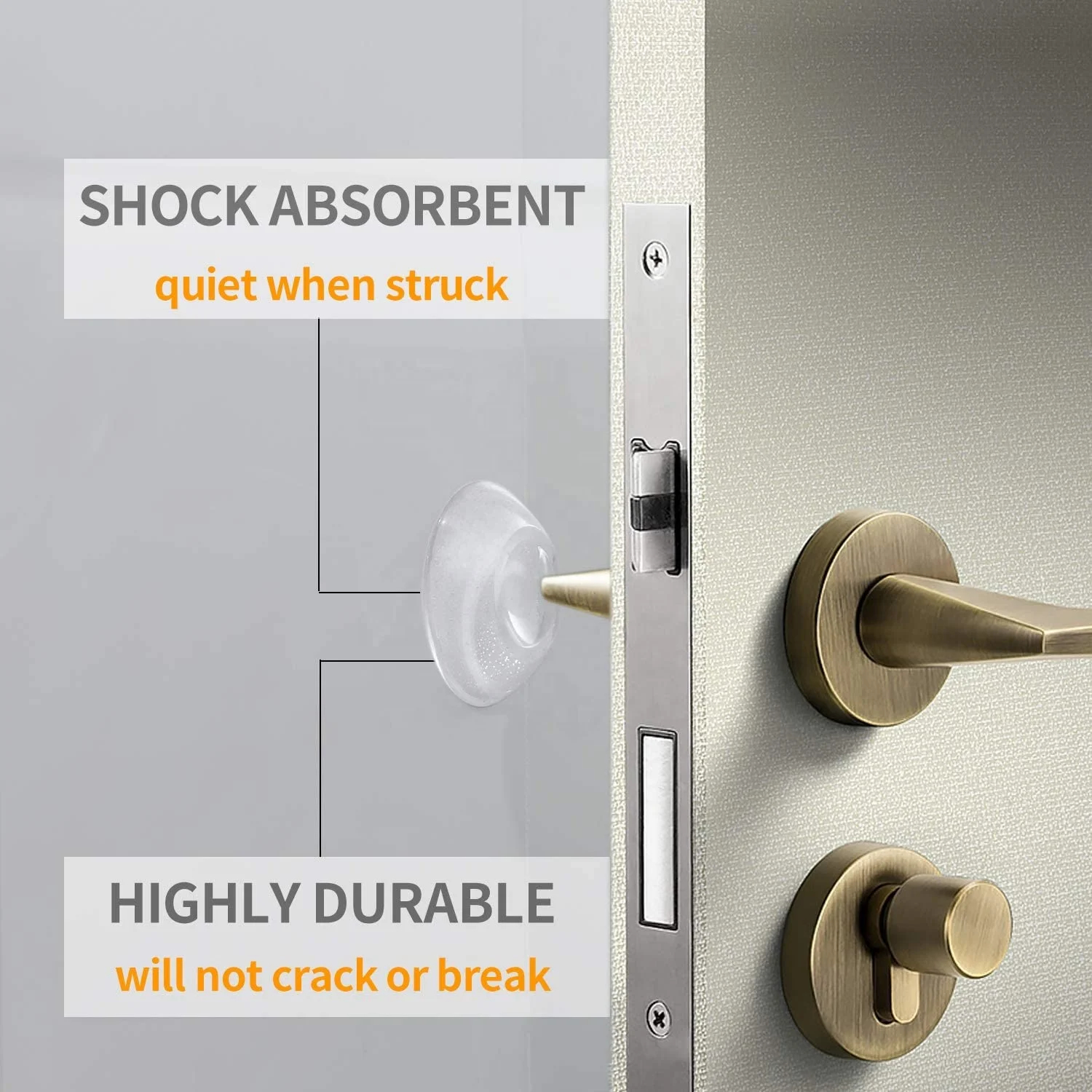 8 pcs Masse-porte adhésif anti-choc et anti-bruit pour murs image 2