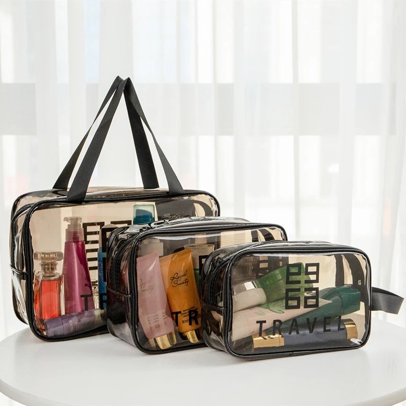 Trousse de Toilette Transparente Imperméable – 3 Tailles, Grande Capacité image 0