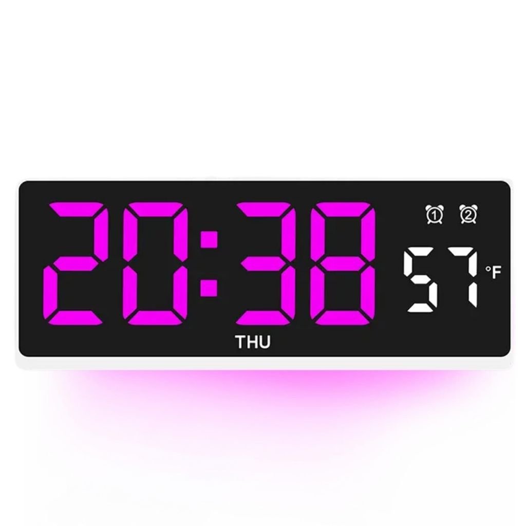 Horloge Murale Numérique LCD avec Température, Humidité et Alarm image 7