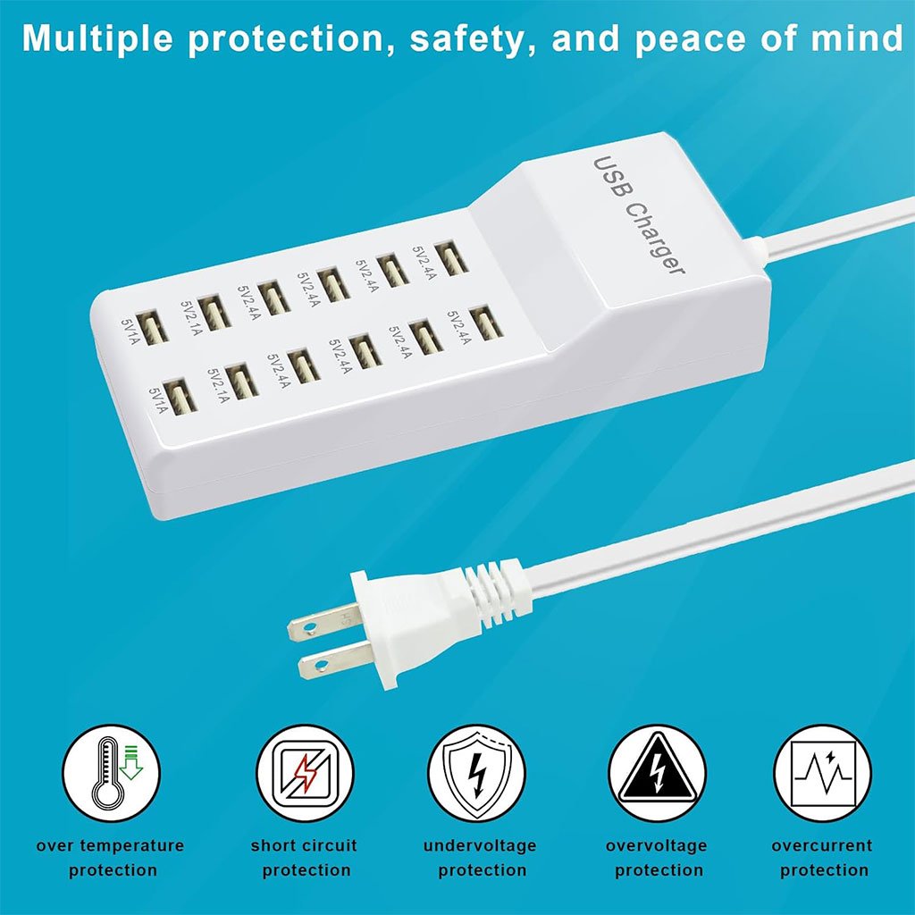 Station de charge USB multiple – Puissance, sécurité et organisation dans un seul appareil image 0