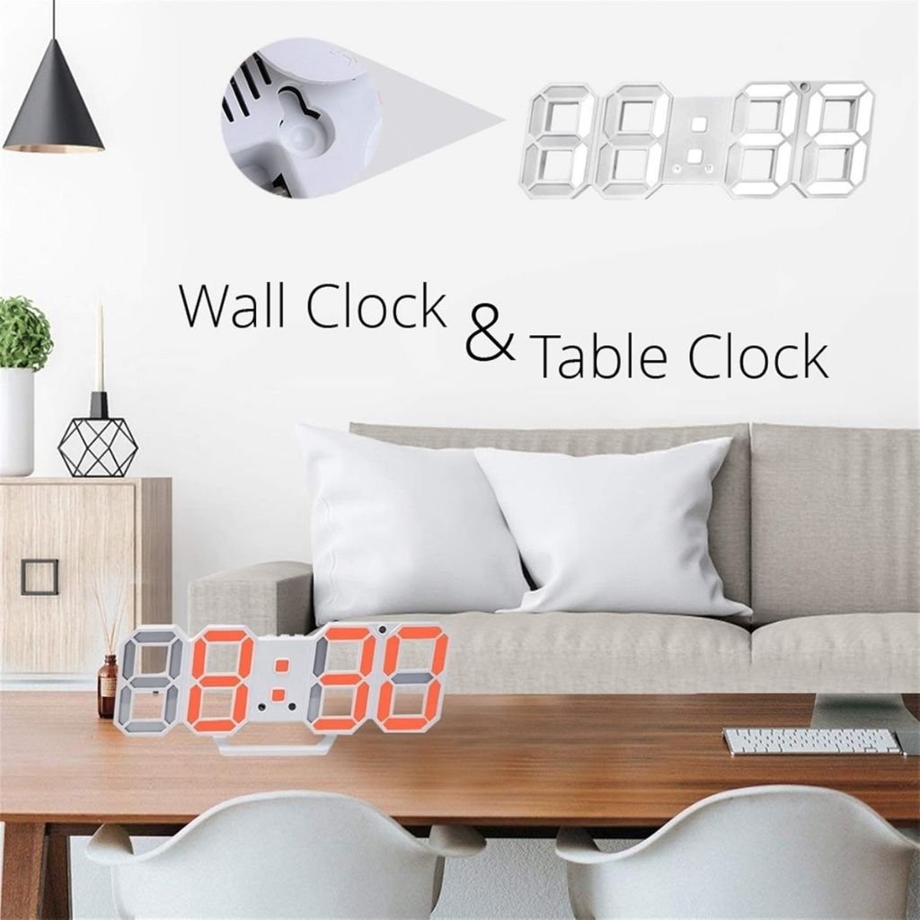 Horloge Murale LED 3D Multifonction avec Température et Calendrier image 2