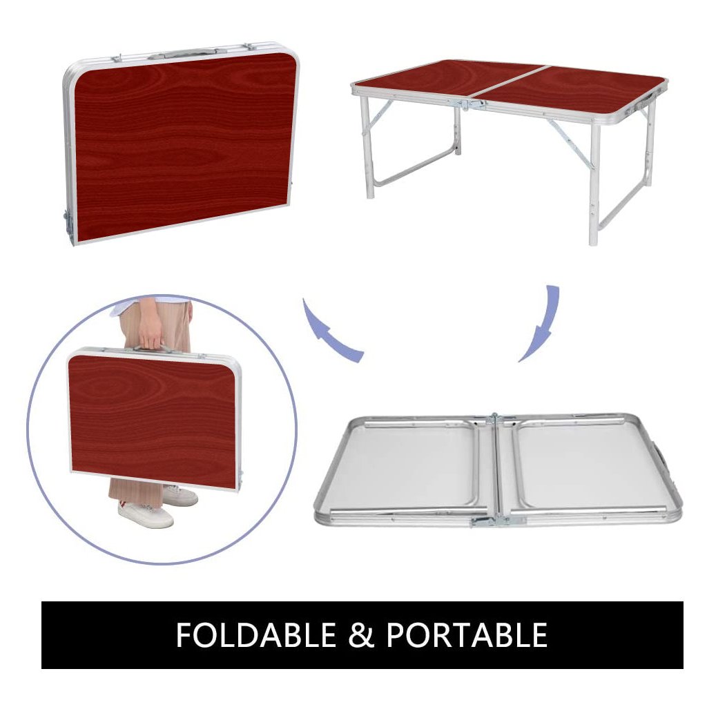 Table pliante valise Portable en métal aluminium 120 x 60 x 70 cm image 2