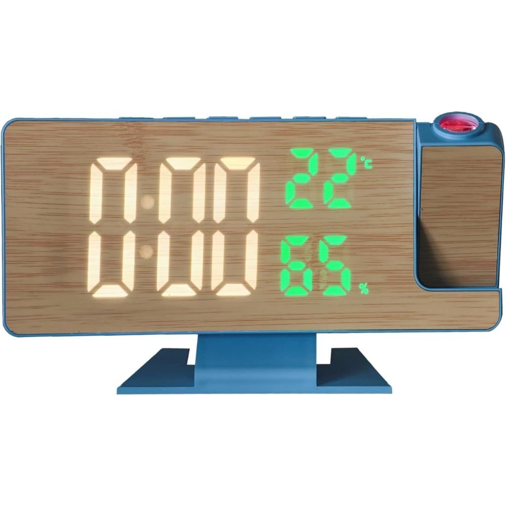 Horloge Numérique de Bureau avec Projection et Capteurs Température & Humidité – Jiqoe image 2