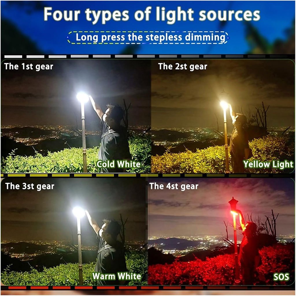 Lampe de Camping 13000mAh – 4000LM avec Power Bank مصباح تخييم قوي مع باور بانك 13000 مللي أمبير و4000 لومين image 7