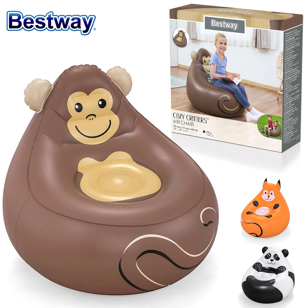 Fauteuil Gonflable Cozy Critters pour Enfants – 72 x 72 x 64 cm – Bestway 75116 كرسي هوائي للأطفال Cozy Critters – 72 × 72 × 64 سم – بيست واي 75116 image 0