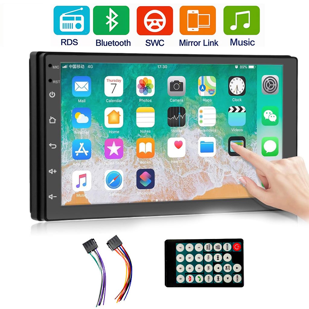 Autoradio Tactile 2 Din 7" avec Bluetooth, Caméra de Recul et Mirror Link image 0
