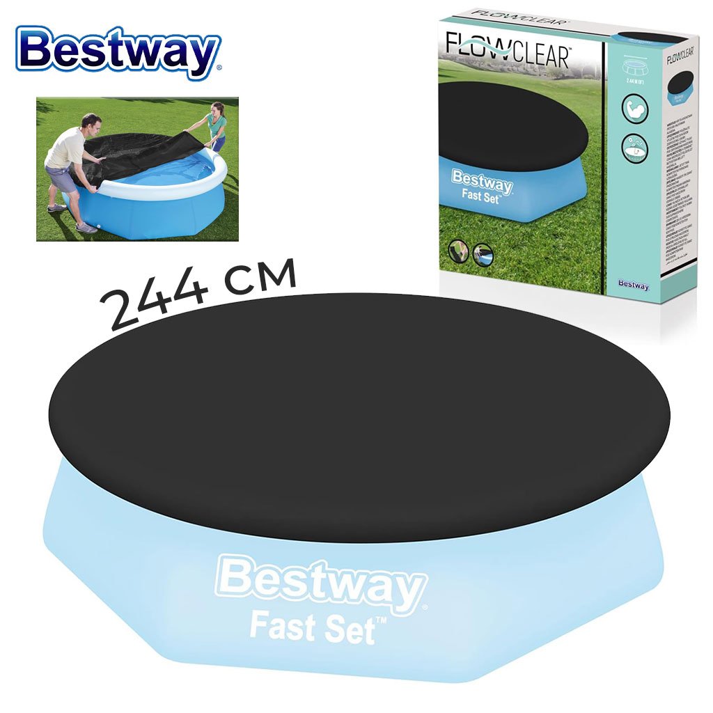 Bâche de Protection Piscine Ronde 244 cm Bestway 58032 – غطاء دائري لحوض السباحة ٢٤٤ سم image 2