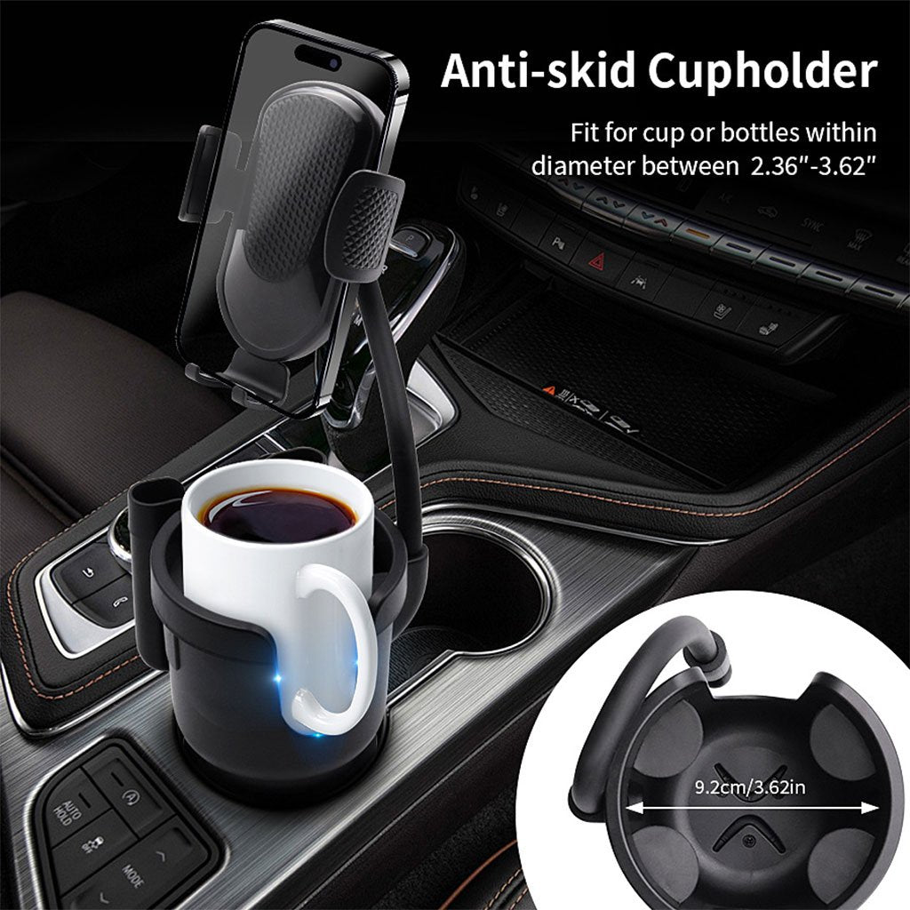 Support Téléphone Voiture avec Porte-Gobelet Intégré – Réglable & Rotatif image 12