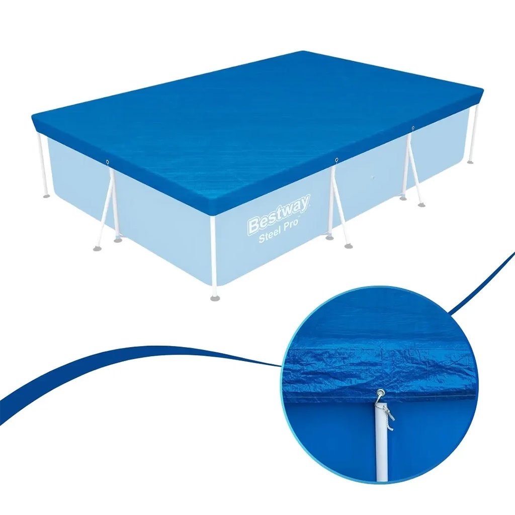 Bâche de Piscine Rectangulaire 400 x 211 cm en Polyéthylène Bestway 58107 – غطاء مسبح مستطيل كبير image 2
