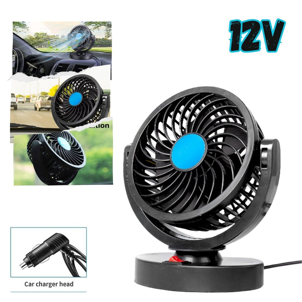 Ventilateur Voiture 12V Compact – Silencieux & Rotatif 360° image 0