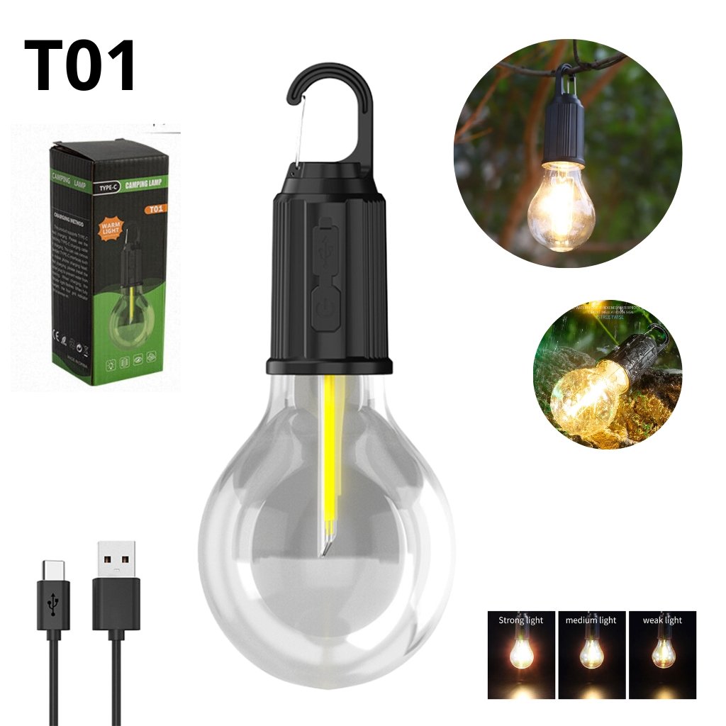 Lampe de Camping LED avec Lumière Chaude – USB-C, Étanche, 3 Modes image 1