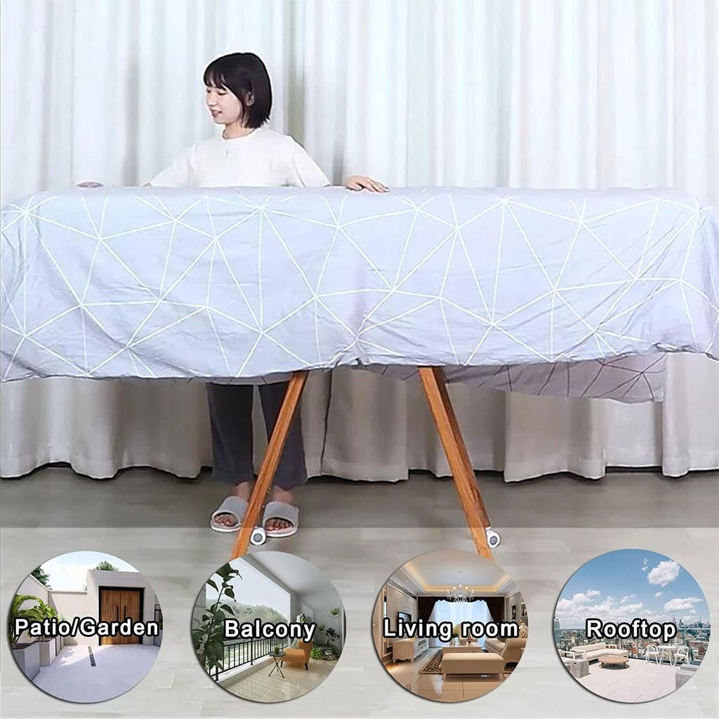 Étendoir à linge pliable en aluminium avec roulettes – Grande capacité image 4