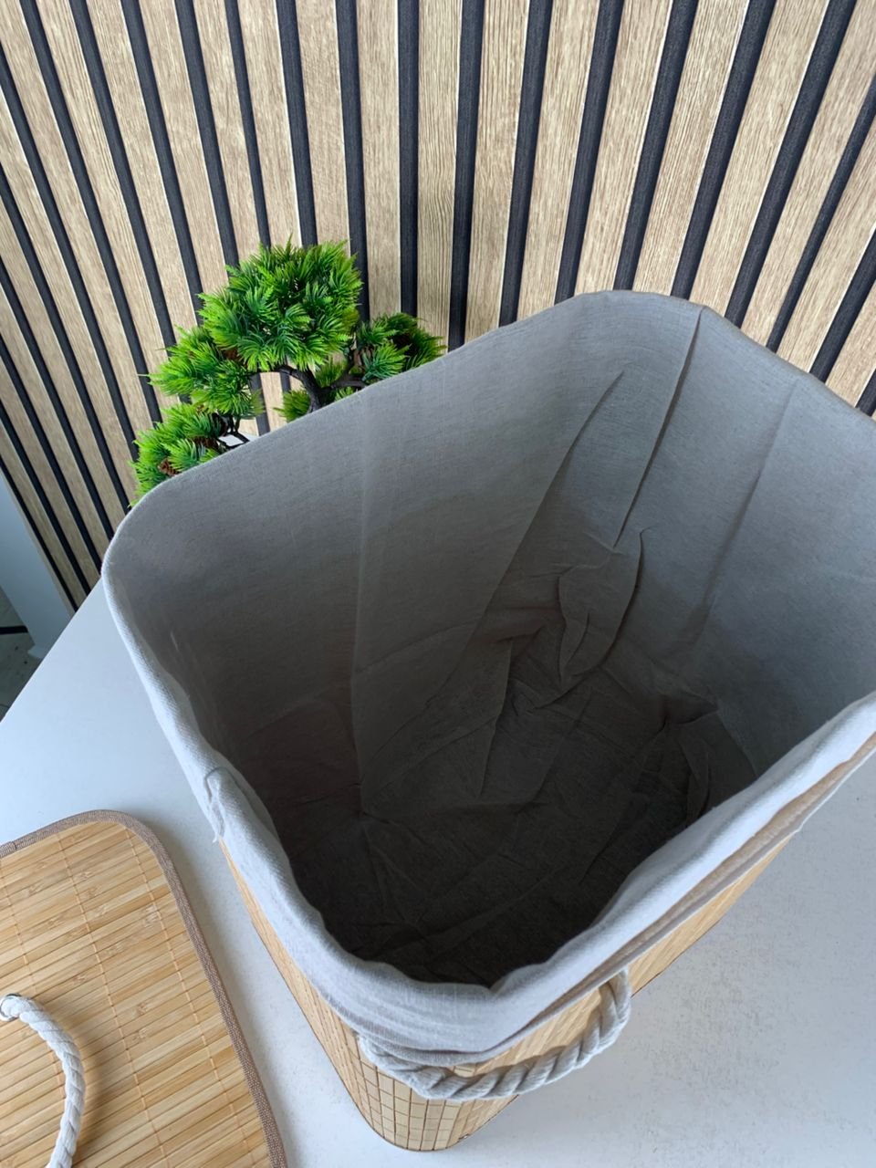 panier à linge en bambou naturel – Capacité généreuse et design élégant image 2
