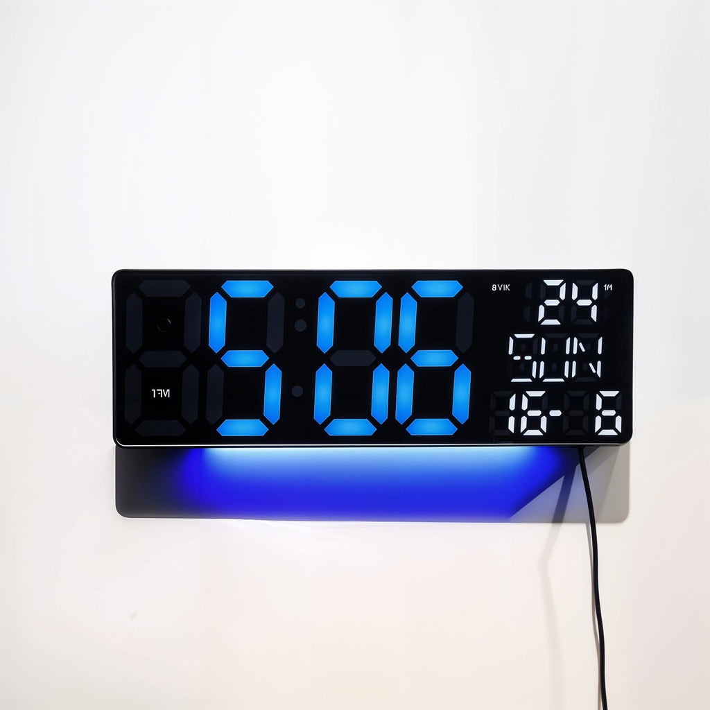 Horloge LED Moderne avec Éclairage Multicolore et Design Élégant image 0