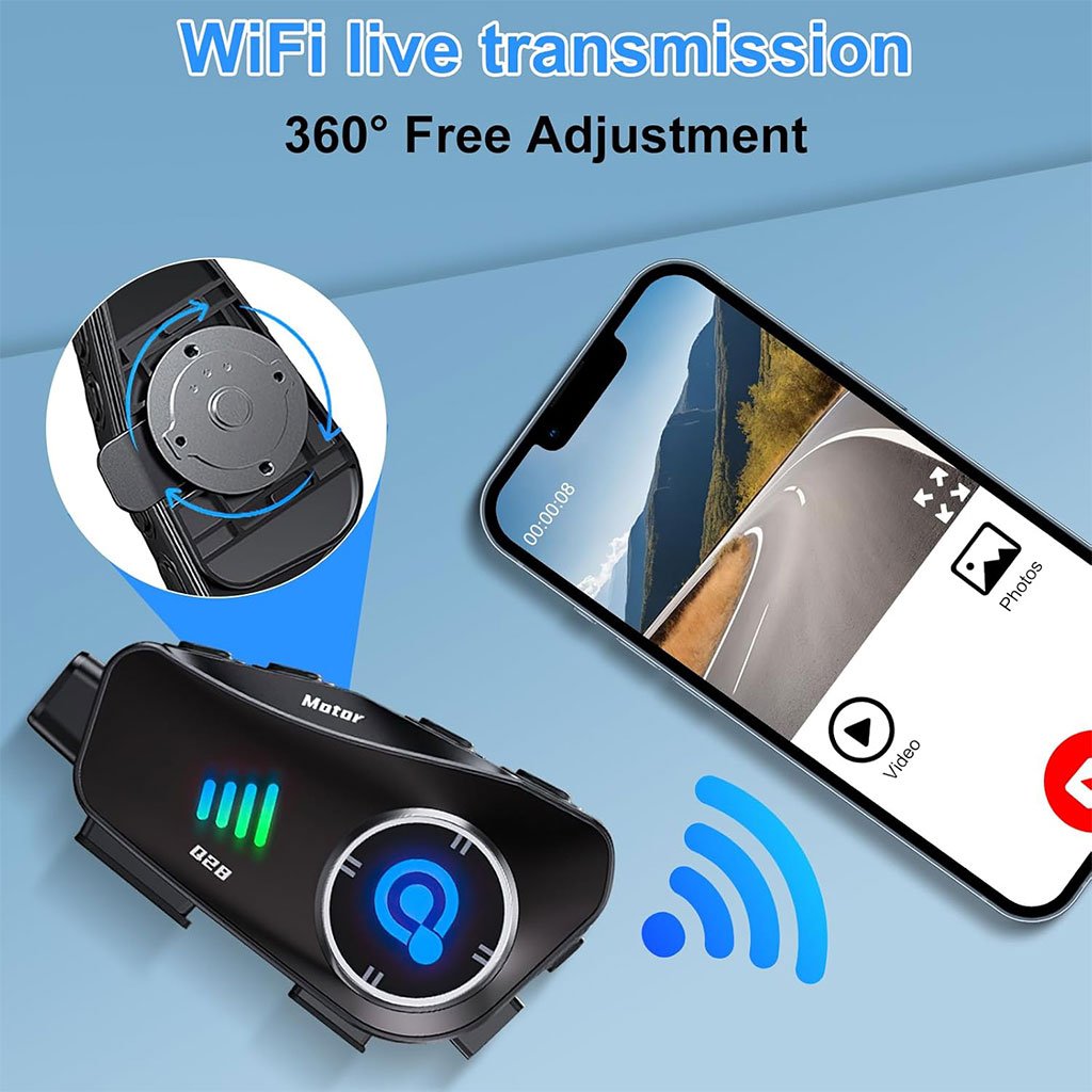 Oreillette Bluetooth pour Casque Moto avec Caméra HD Intégrée – Enregistrez et Profitez du Son en Toute Liberté image 3