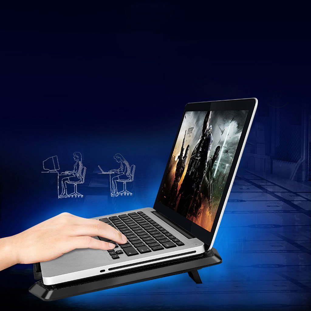 Support Refroidisseur Silencieux pour PC Portable 10 à 17 Pouces – 2 Ventilateurs image 5