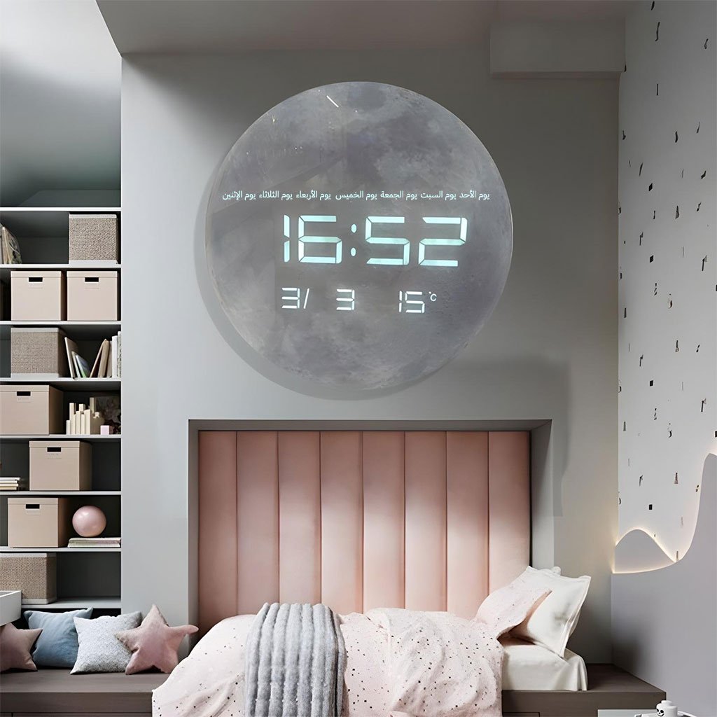 Horloge Murale LED 13" avec Température et Calendrier image 5