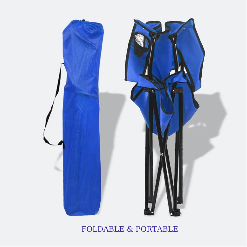 Chaise Pliante Portable avec Accoudoir Porte-Gobelet et Sac de Transport image 2