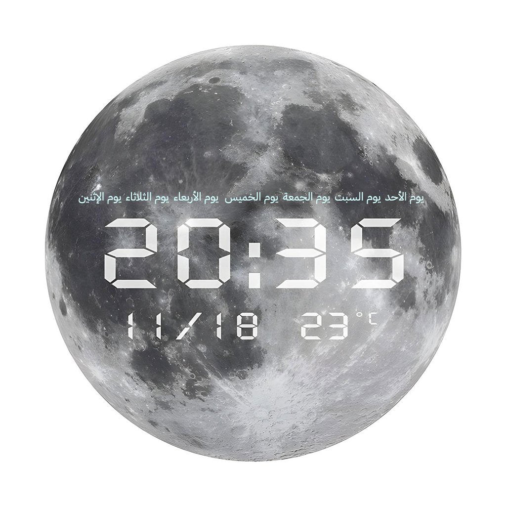 Horloge Murale LED 13" avec Température et Calendrier image 1