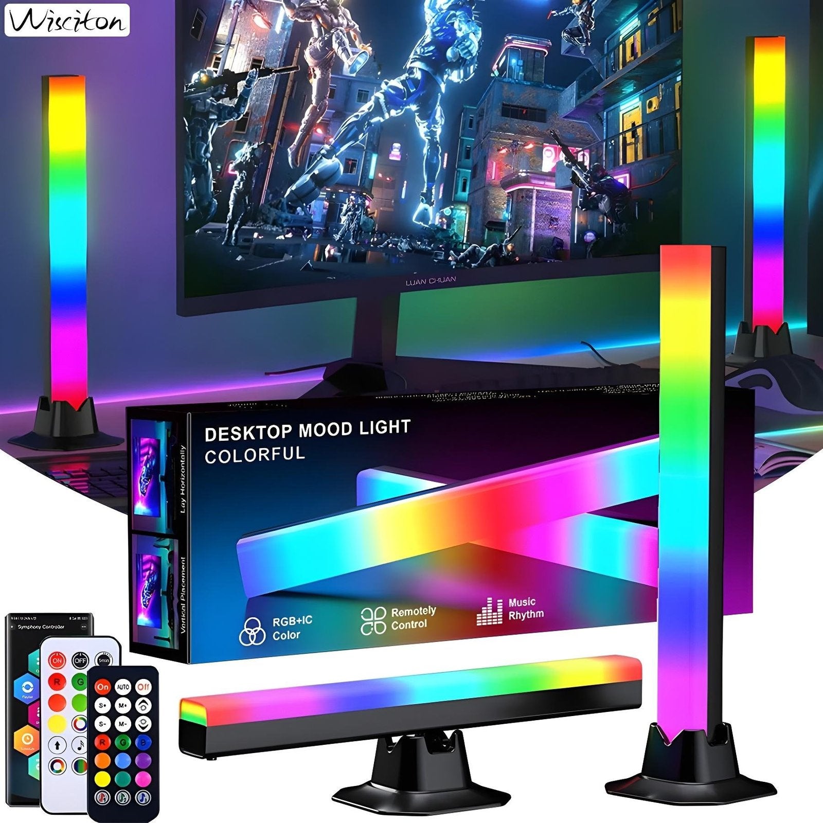 2 pcs Barre LED RGB intelligente synchronisée avec la musique image 1