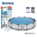 Piscine Tubulaire Familiale Bestway Steel Pro 366 x 76 cm avec Pompe – مسبح ستيل برو عائلي مع مضخة image 0