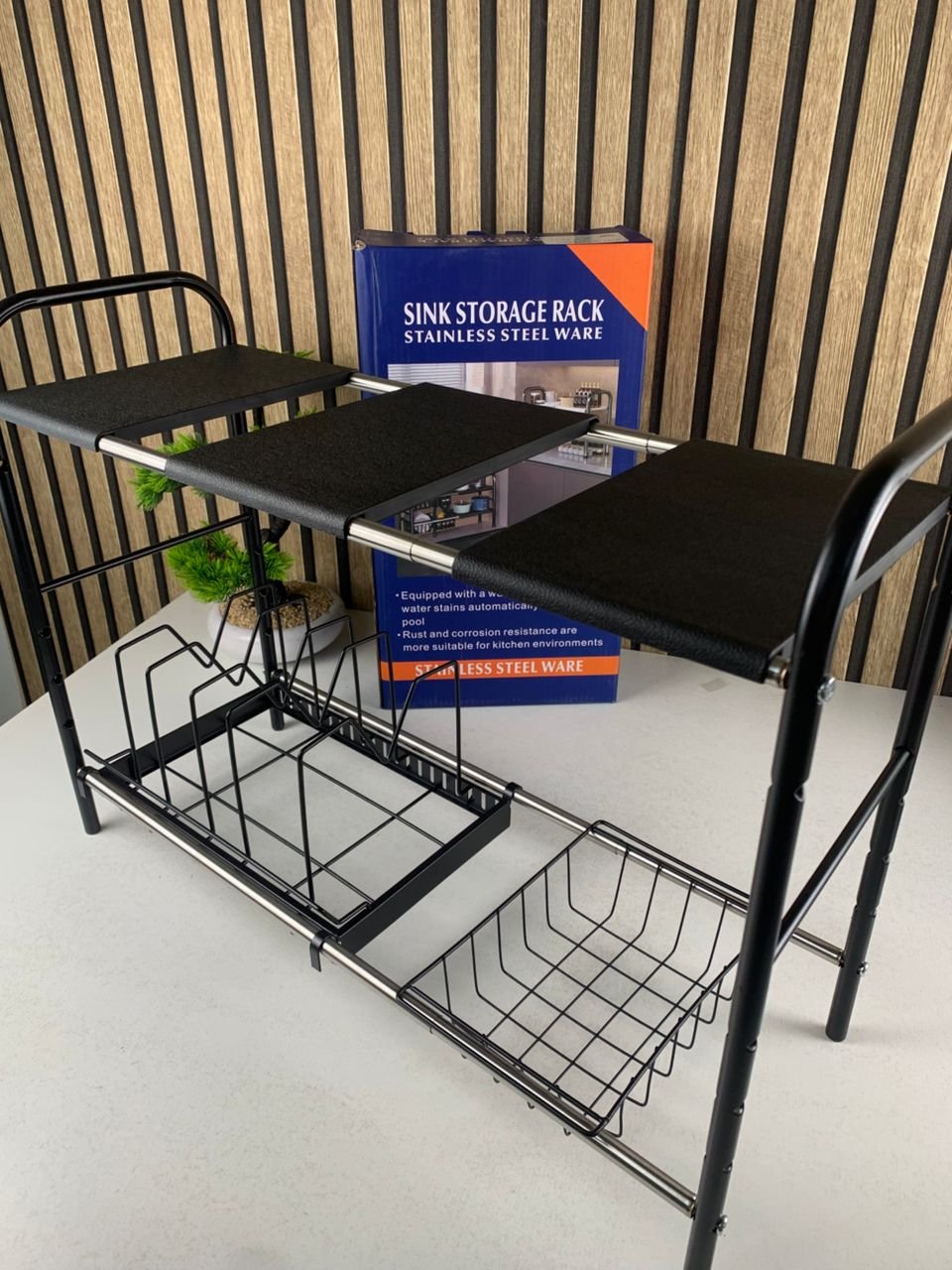 Étagère de Rangement Extensible et Ajustable – Organisation Intelligente pour Cuisine et Espace Sous Évier image 5